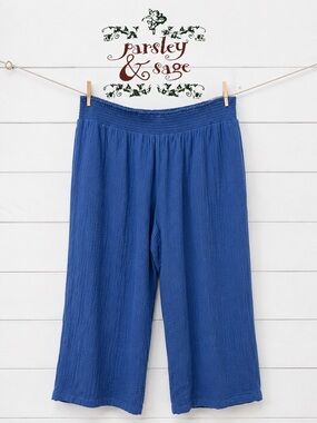 PARSLEY & SAGE Blue Gauze Pants 3X NWT